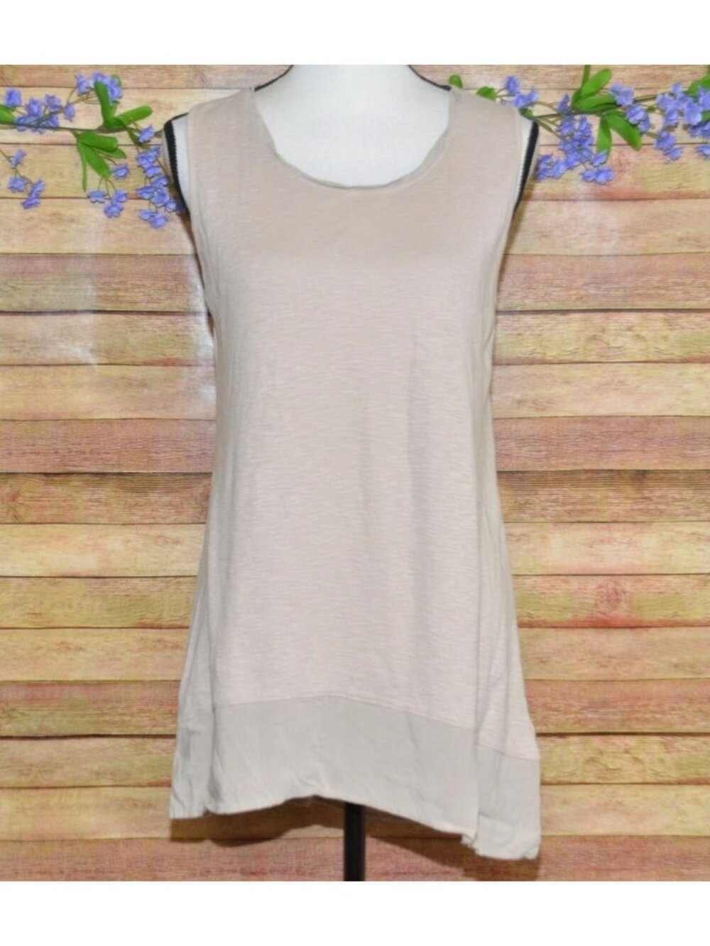 LOGO By Lori Goldstein Ladies Brown Tank Top Size M Casual Neutral Closet Staple